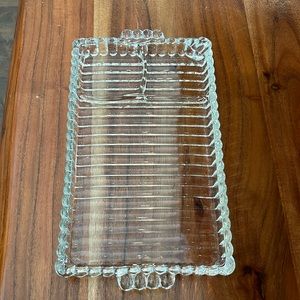 Vintage Hazel Atlas Glass Snacking Tray with built in Ashtray